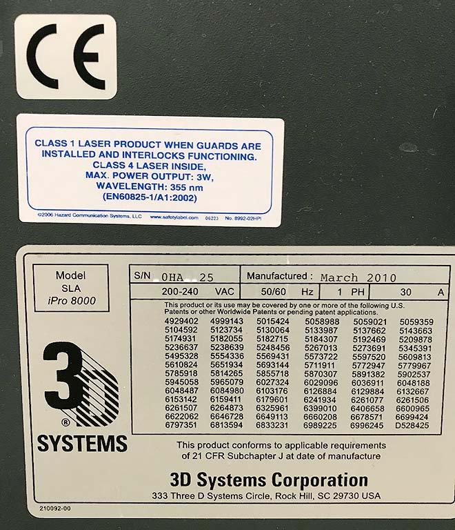3D Printer 3d Systems SLA iPro 8000 - Thumbnail 4
