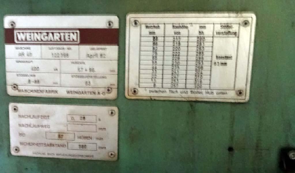 Single Column Eccentric Press Weingarten AR 40 - Thumbnail 2