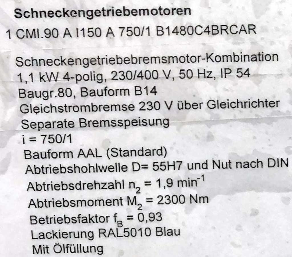 Worm Gear Motor Walther Flender CMI 90 A I150A 750/1 - Thumbnail 3