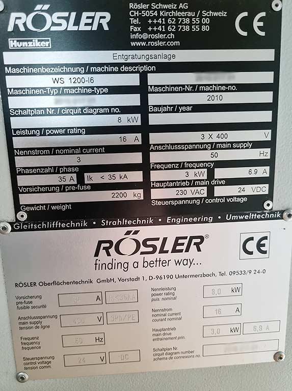 Deburring Machine Rösler WS 1200-16 - Thumbnail 5