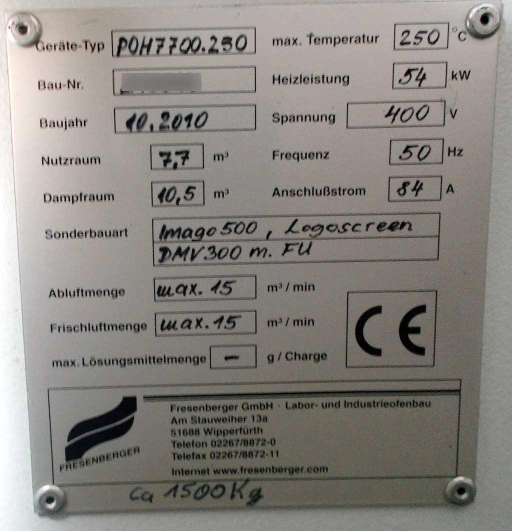 Tempering Oven Fresenberger POH 7700.250 - Thumbnail 4