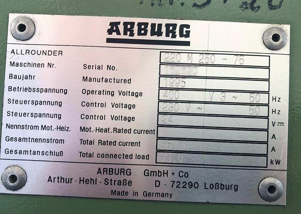 Injection Moulding Machine Arburg 220M 250-75 - Thumbnail 2