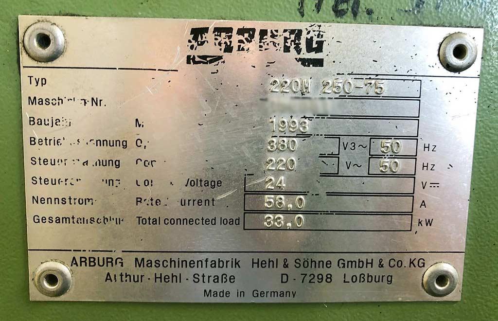 Injection Moulding Machine Arburg 220M 250-75 - Thumbnail 6
