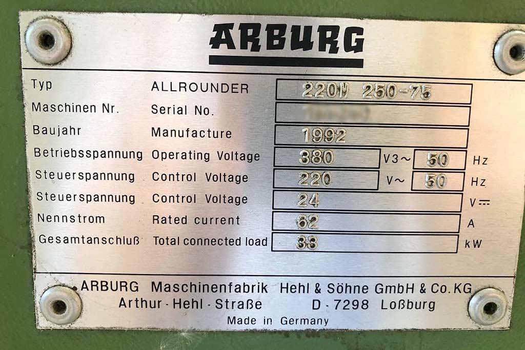 Injection Moulding Machine Arburg 220M 250-75 - Thumbnail 7