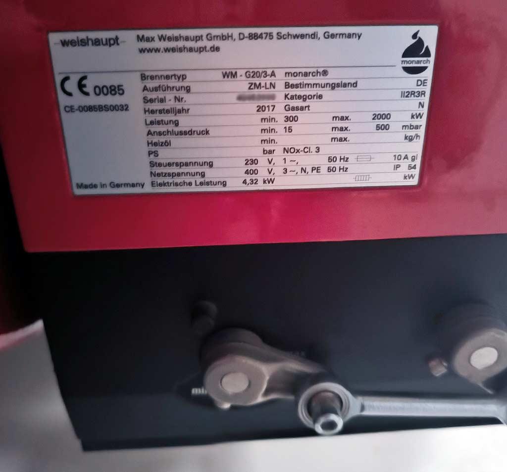 Gas Burner Weishaupt WM-G20/3-A monarch - Thumbnail 3