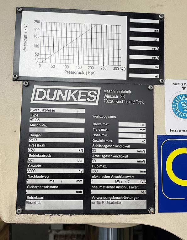 Straightening Press Dunkes HR 25 - Thumbnail 2