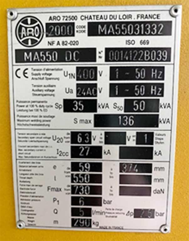 Spot Welding Machine Aro MA550 DC - Thumbnail 2