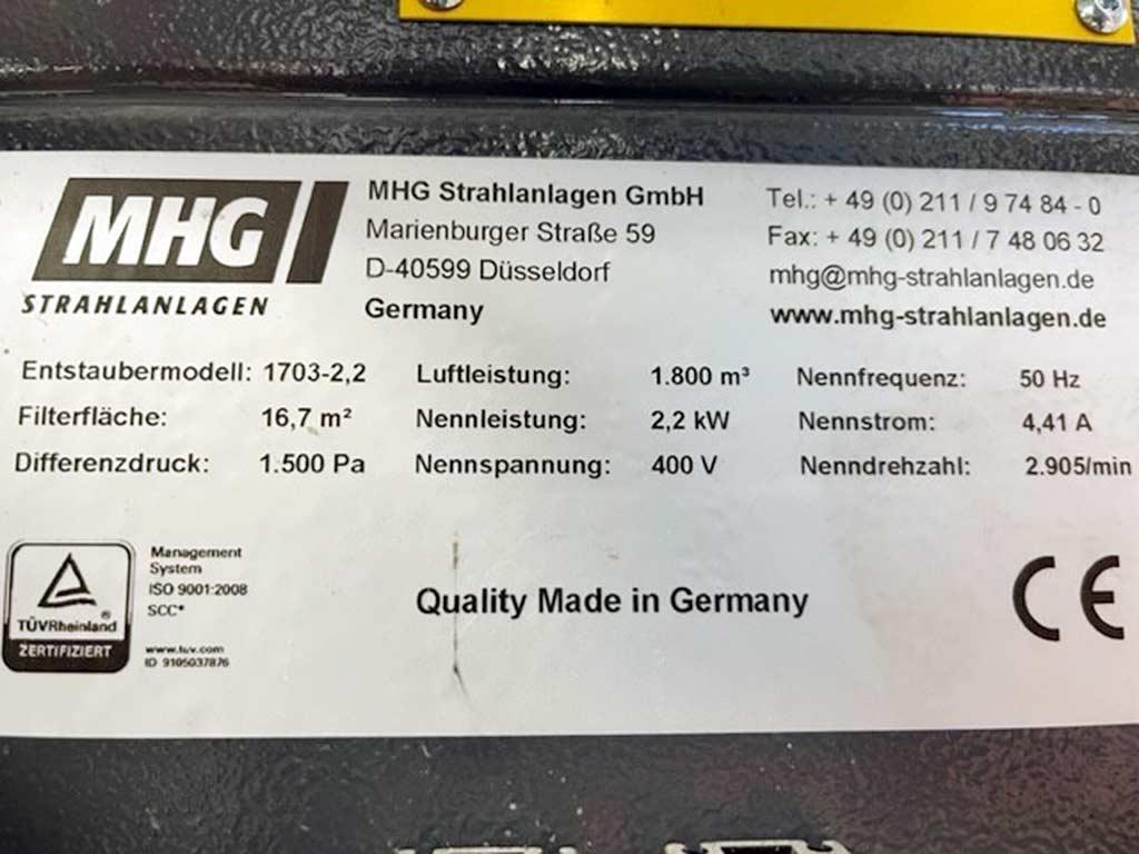 Hand Blasting Cabin Mhg Strahlanlagen SMG 100/1-D1A-DTA/VH-255 - Thumbnail 8
