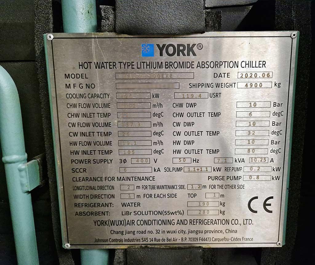 Hot Water Type Absorption Chiller York YHAU-CL100 EXE - Thumbnail 4