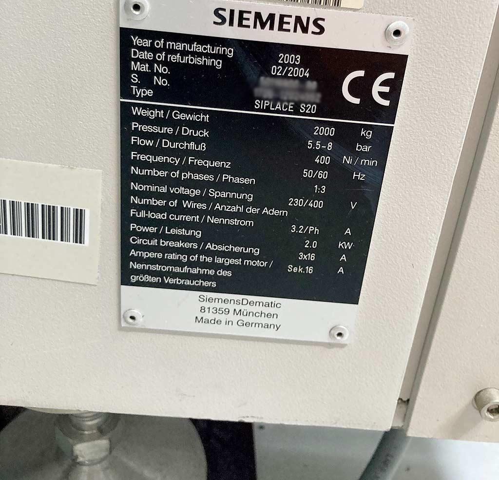 Placement System Siemens SIPLACE S20 - Thumbnail 4