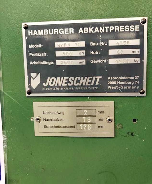 Press Brake Wilhelm Jonescheidt HYPM 70-2600 - Thumbnail 3