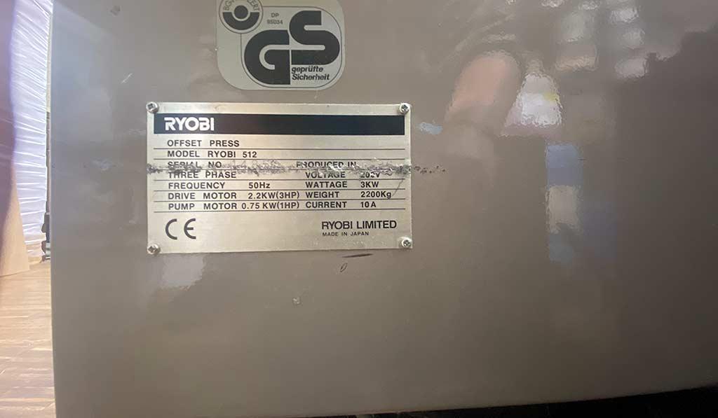 Two-Color Offset Printing Machine Ryobi RYOBI 512 - Thumbnail 7