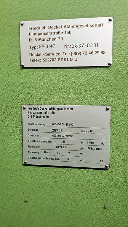 CNC Milling Machine Friedrich Deckel Ag FP3NC - Thumbnail 2
