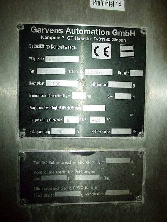 Automatic Checkweigher Garvens Automation BF8 S3 - Thumbnail 4