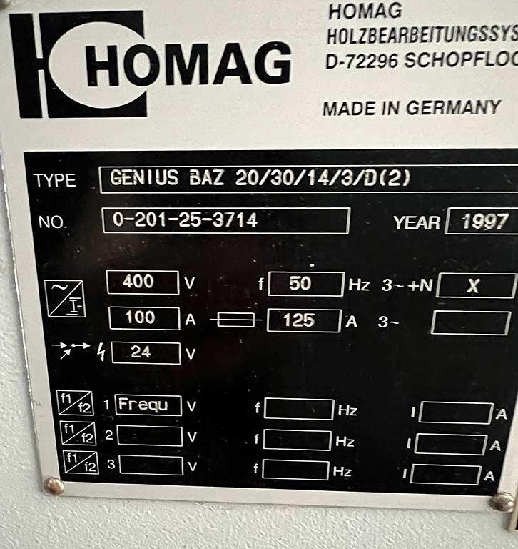 CNC Machining Center Homag GENIUS BAZ 20/30/14/3/D(2) - Thumbnail 4