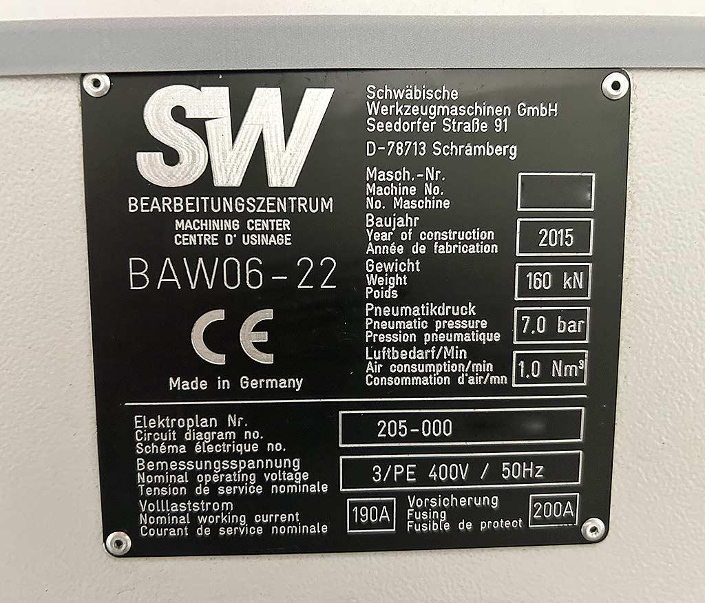CNC Machining Center Sw Gmbh BAW06-22 - Thumbnail 2