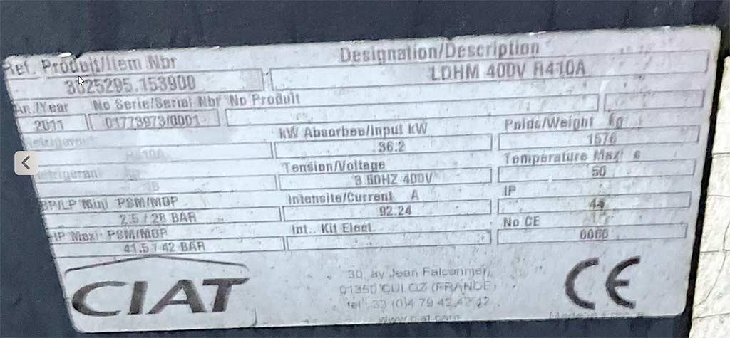 Chiller Ciat LDHM 400V R410A - Thumbnail 2