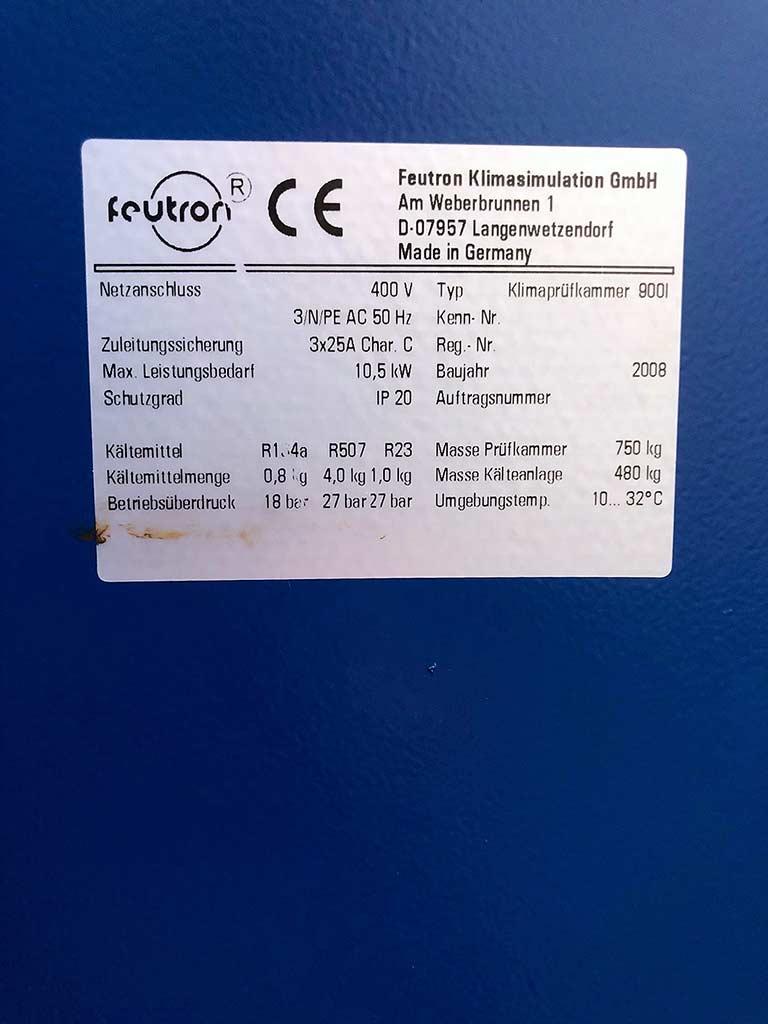 Climate test chamber Feutron Klimasimulation KPK 900l - Thumbnail 6