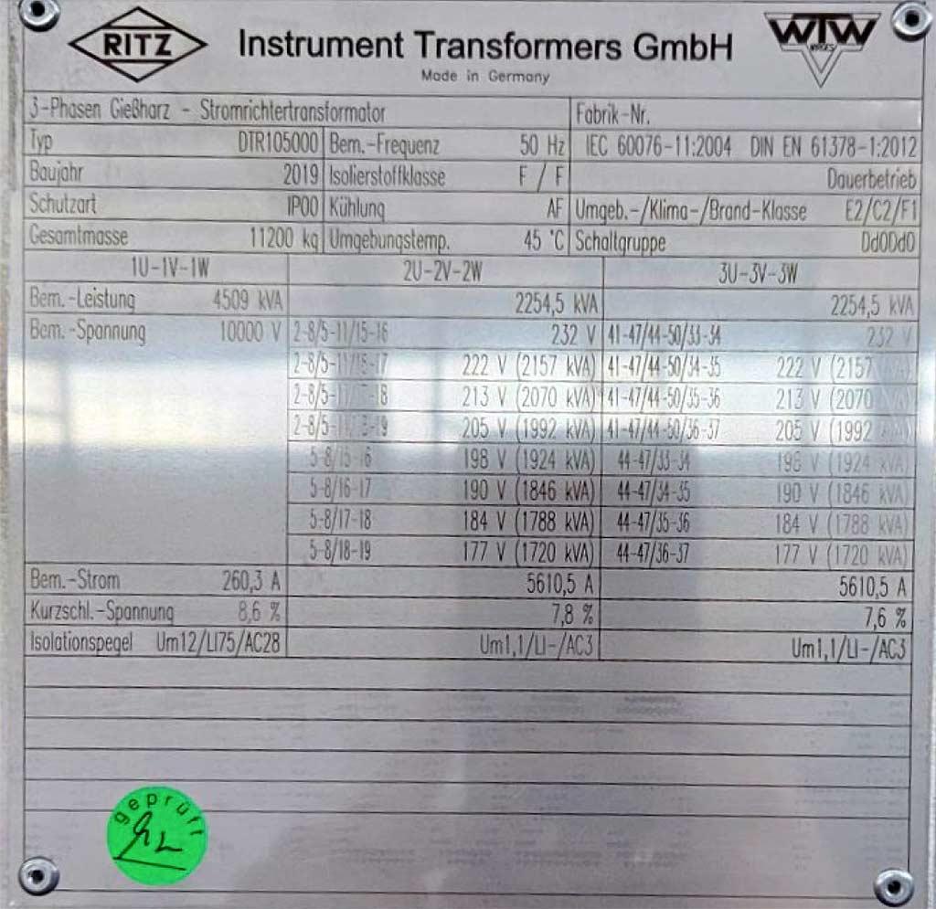 Three-Phase Cast Resin Transformer Ritz DTR105000 - Thumbnail 4