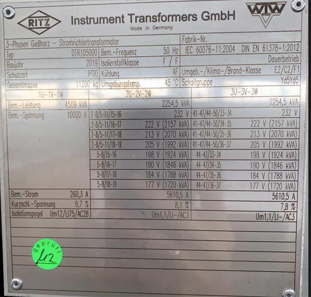 Three-Phase Cast Resin Transformer Ritz DTR105000 - Thumbnail 5