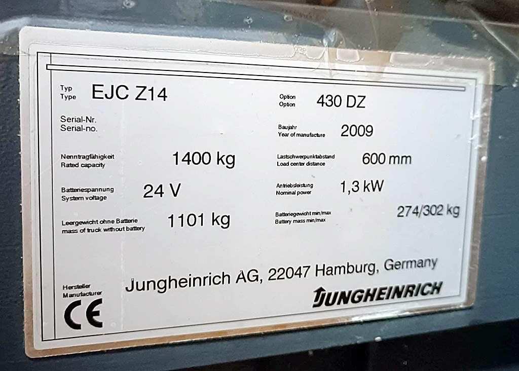 High-Lift Truck Jungenheinrich EJC Z14 - Thumbnail 6