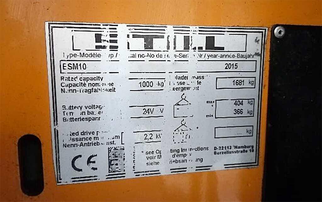High-Lift Truck Still ESM 10 NiHo-Mast - Thumbnail 8