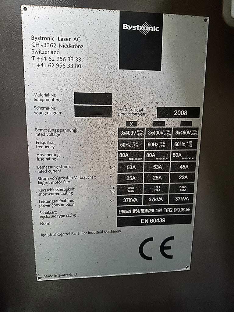 Laser Cutting Machine Bystronic ByVention 2,2kW - Thumbnail 7