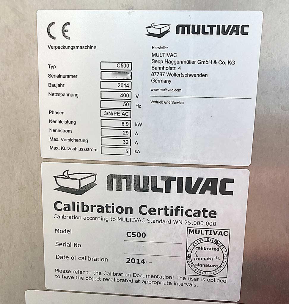 Two Chamber Vacuum Packer Multivac C500 - Thumbnail 2