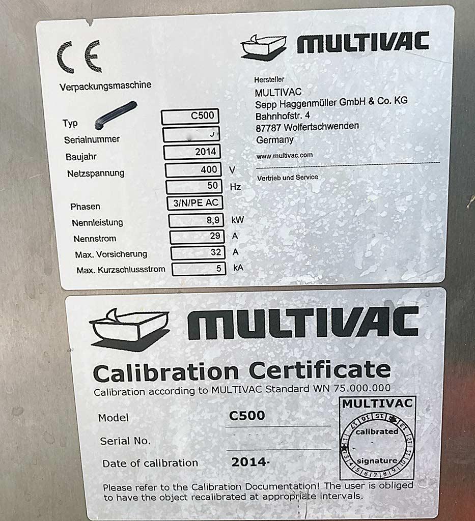 Two Chamber Vacuum Packer Multivac C500 - Thumbnail 3