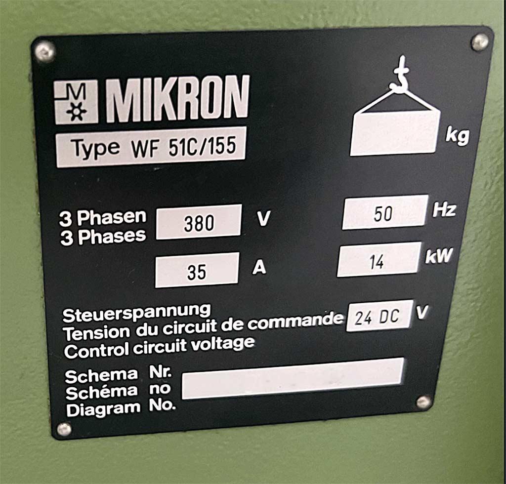 CNC Universal Milling Machine Mikron WF 51C/155 - Thumbnail 4