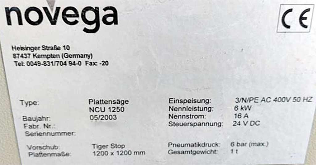 Panel Saw Novega NCU 1250 - Thumbnail 3