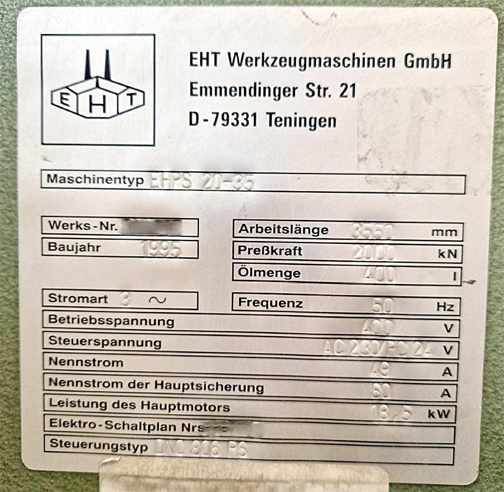CNC Press Brake Eht EHPS 20-35 - Thumbnail 4