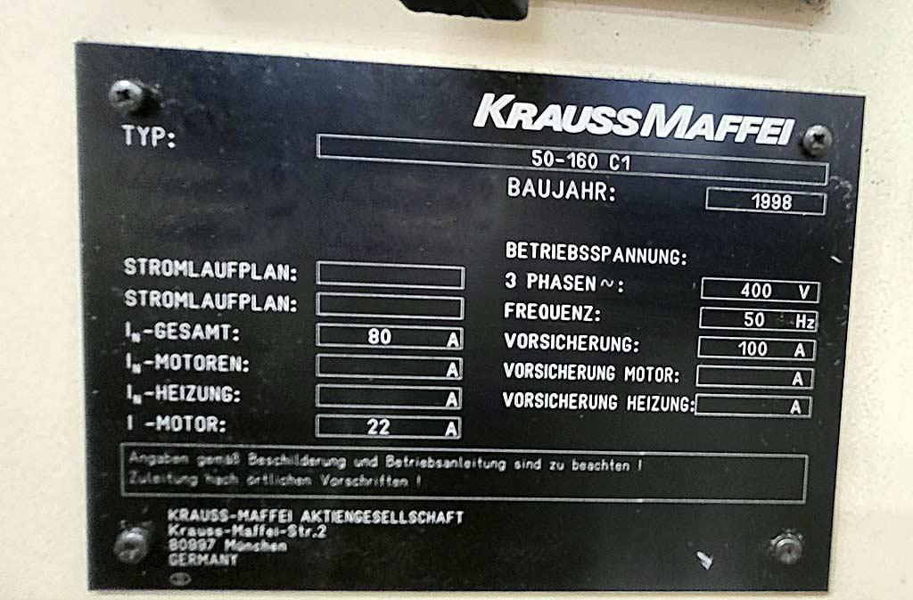 Injection Moulding Machine Krauss Maffei 50-160 C1 - Thumbnail 8