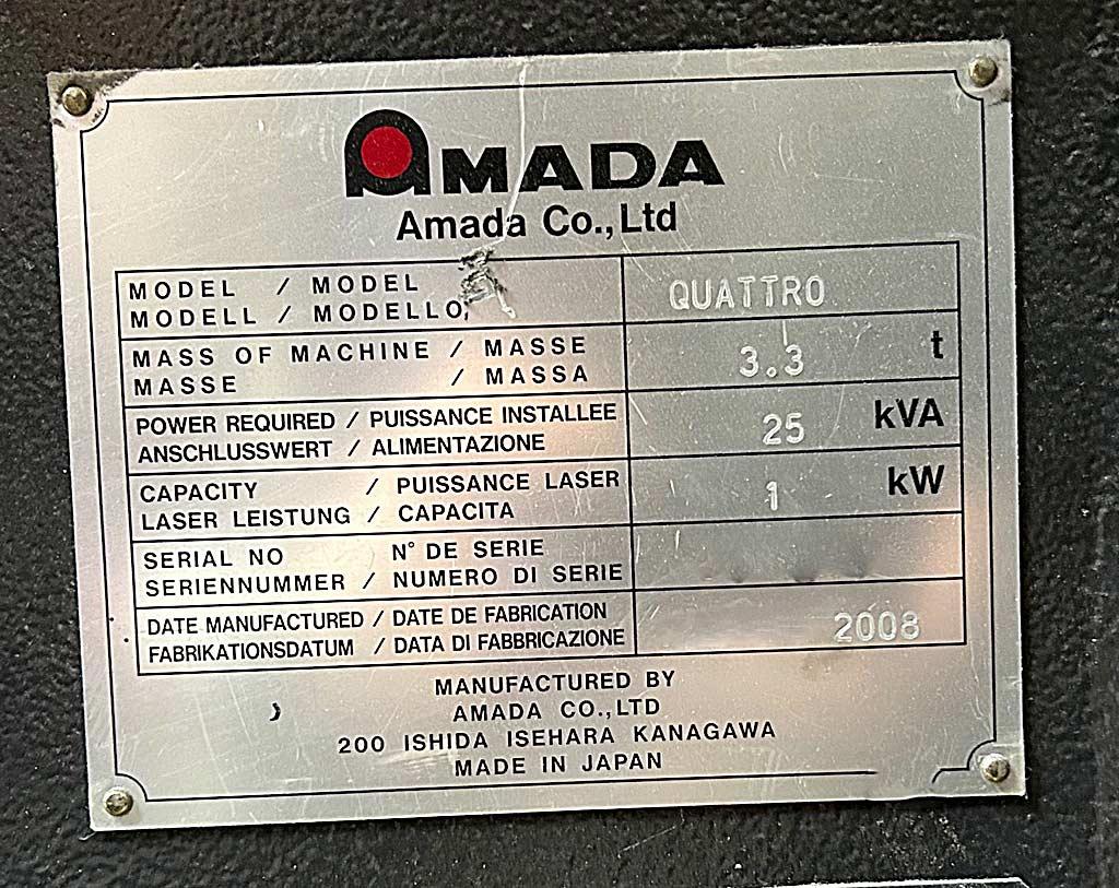 CNC Laser Cutting Machine Amada Quattro 1kW - Thumbnail 5