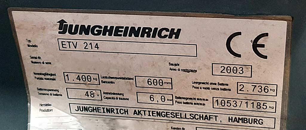 Reach Truck Jungheinrich ETV 214 - Thumbnail 7