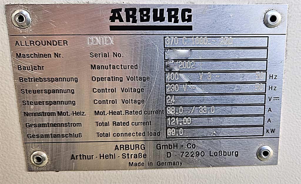 Injection Moulding Machine Arburg 370C 1000-250 - Thumbnail 4