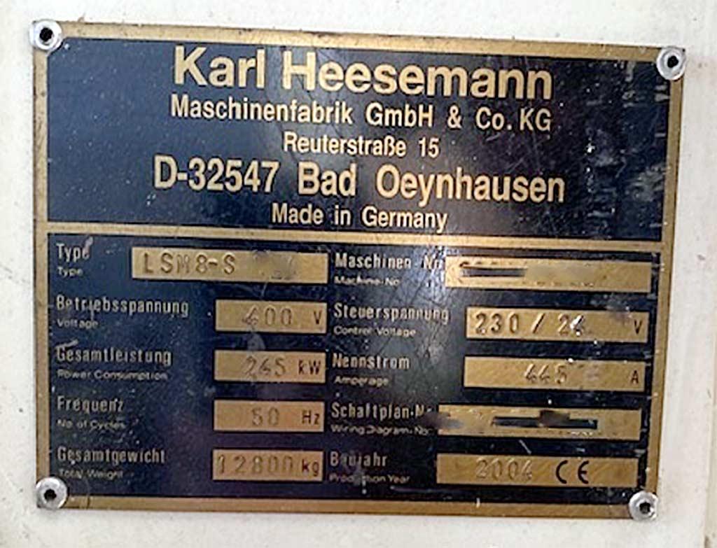 Belt Sanding Machine Heesemann LSM8-S - Thumbnail 5