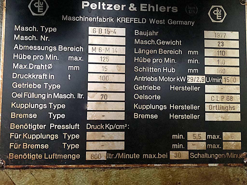 Multi Stage Press Peltzer & Ehlers GB 15-4 - Thumbnail 5