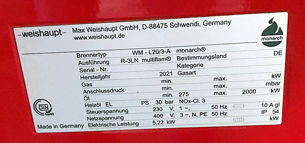 Steam Boiler System Bosch/weishaupt ECO 1/UL-S 2000/WM-L20 - Thumbnail 8