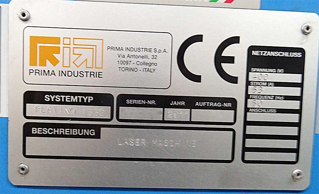 CO2 Laser Cutting Machine Prima Power Platino 1530/CP 3000 - Thumbnail 3