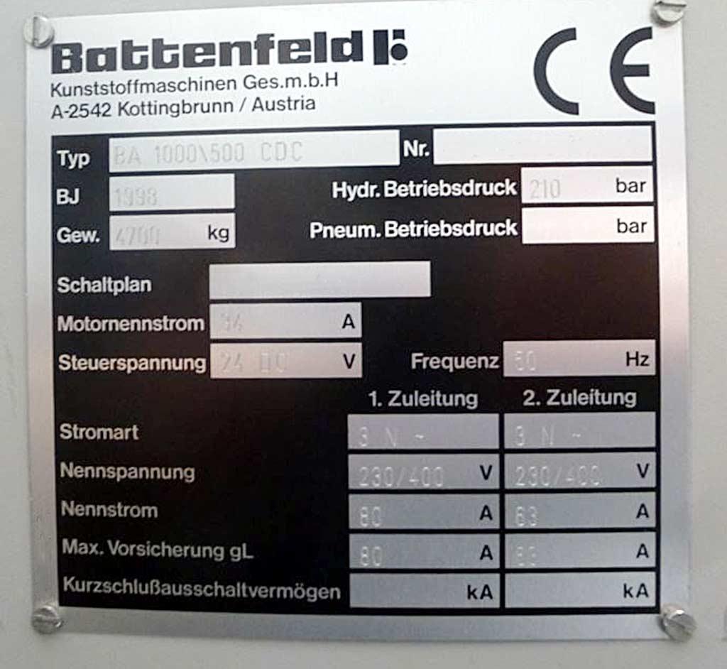 Injection Moulding Machine Battenfeld BA 1000 CDC - Thumbnail 4