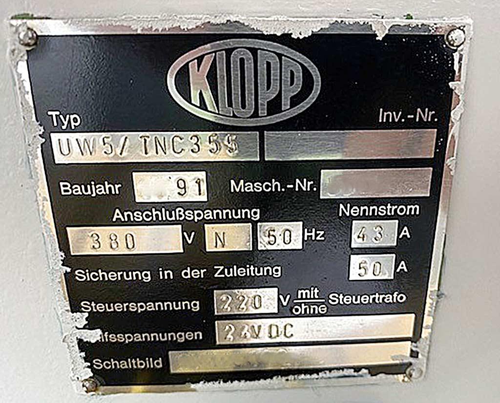 CNC Tool Milling Machine Klopp-korradi UW5 - Thumbnail 5