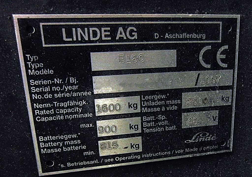 Electric Forklift Truck Linde E16C - Thumbnail 8
