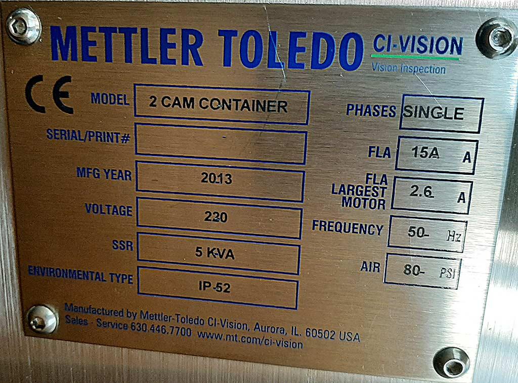 Inspection System Mettler Toledo Ci-Vision 2 Cam Container - Thumbnail 2