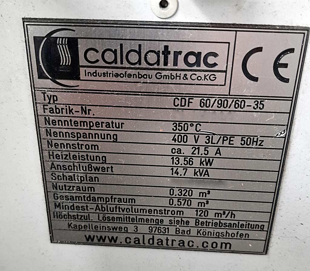 Hardening Oven Caldatrac CDF 60/90/60 - Thumbnail 6