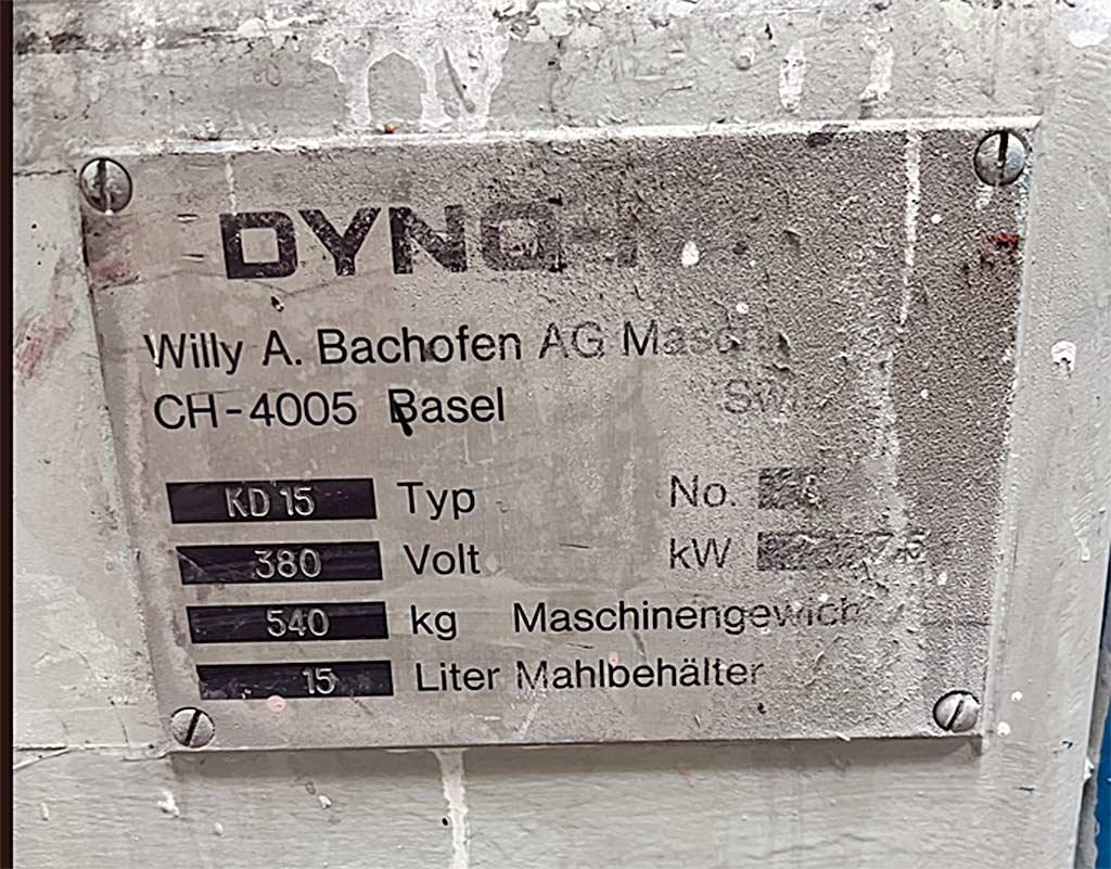 Ball Mill Willy A. Bachofen Dyno KD15/KD20 - Thumbnail 3