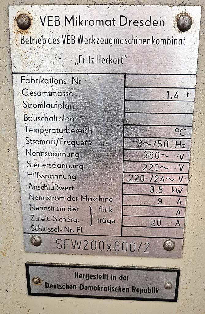 Surface Grinding Machine Wmw SFW200x600/2 - Thumbnail 3