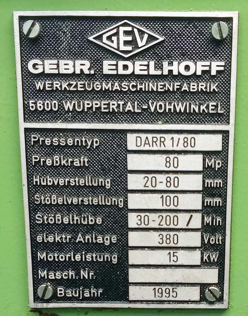 Eccentric Press Edelhoff DARR 1/80 - Thumbnail 8