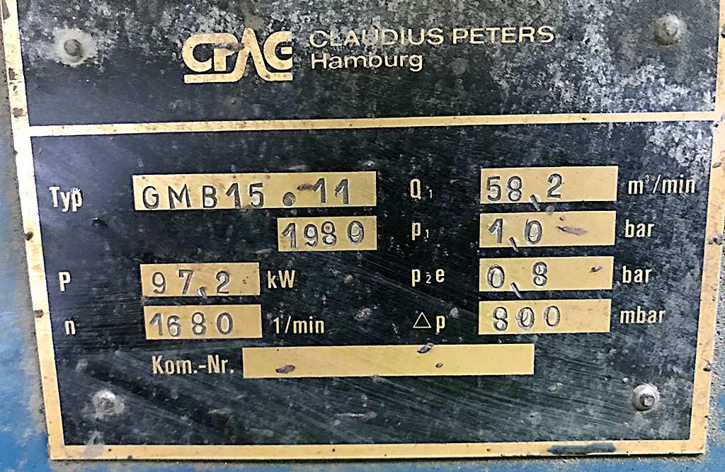 Industrial Blower Claudius Peters GMB15.11 - Thumbnail 3