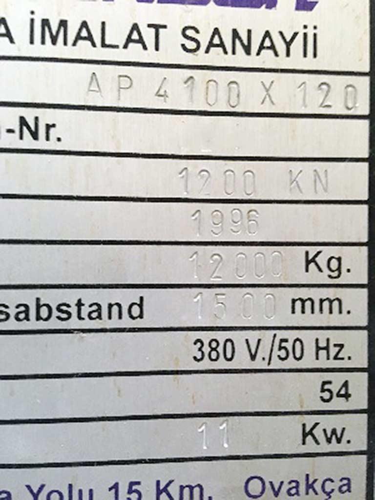 CNC Press Brake Ermaksan AP 4100x120 - Thumbnail 8